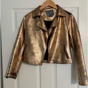 Anthropology rose gold Moto Jacket